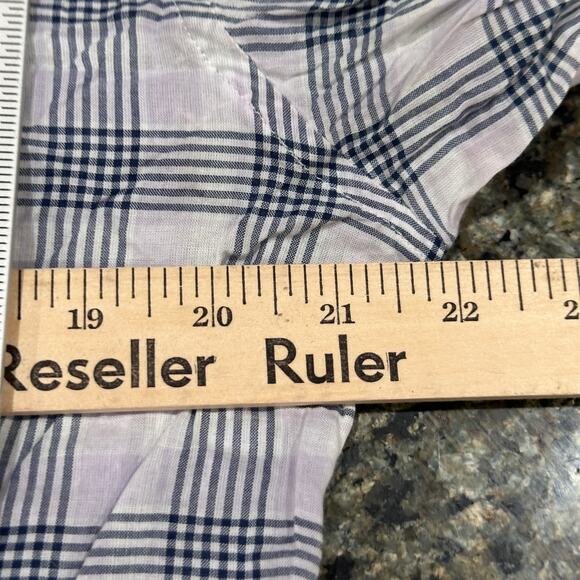 HUGO BOSS Button Up Shirt Mens XL Blue Purple White Plaid 100% Cotton Quiet Lux - Picture 5 of 7